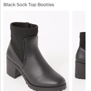 Black Sock Top Booties